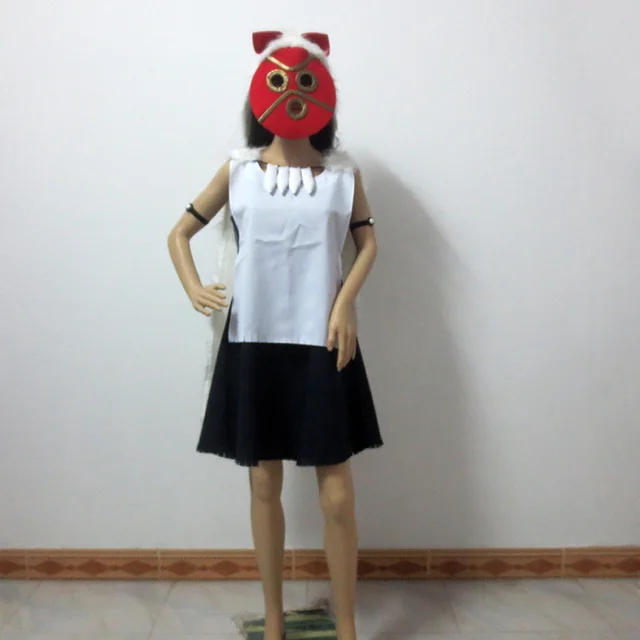 hot sale princess mononoke san cosplay costume include mask custom made any size