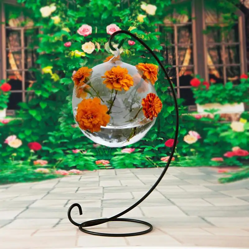 2017 Hot Elegant Glass Round With Holes Flower Plant Stand Hanging Vase