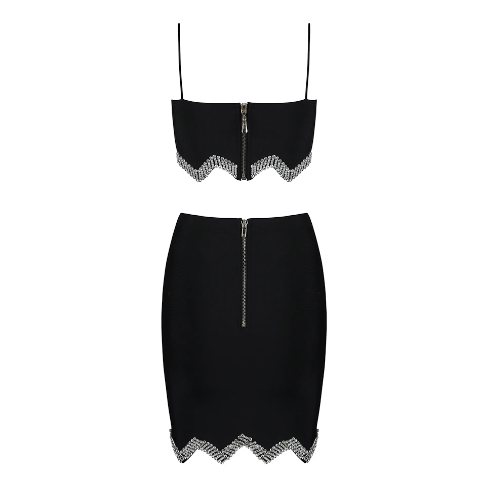 Halinfer 2018 New summer women dress sexy bodycon strapless 2 piece bandage dress chic celebrity party apricot dresses vestidos Dresses