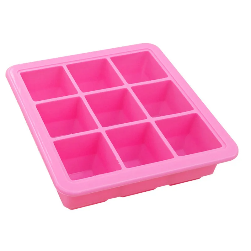 8 отверстий силиконовый для детского питания контейнер для хранения младенческой решетки грудного молока фруктов овощей ящик для хранения лоток для морозильника Crisper - Цвет: Pink
