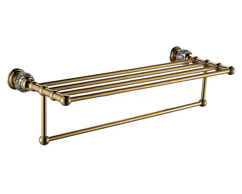 Free shipping Brass & Cystal Golden Towel Rack, Gold Towel Bar,Towel
