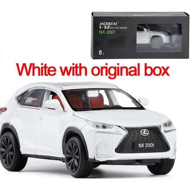 1:32 Подлинная авторизация Lexus Nx200t игрушечный автомобиль сплав Серебряная модель автомобиля вытяжной звуковой светильник украшение автомобиля 6 дверей игрушка для мальчиков - Цвет: White with box
