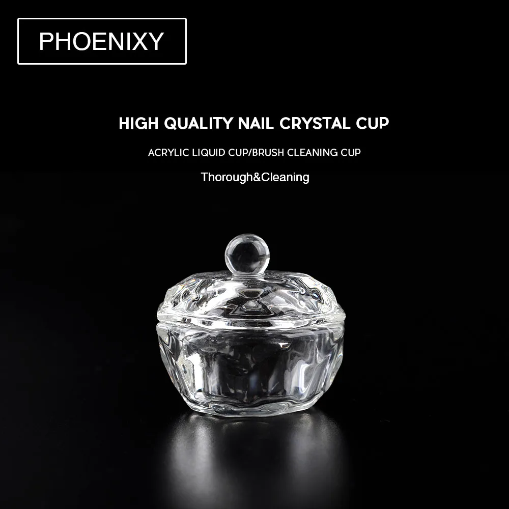 1 Piece Acrylic Liquid Glass Acrylic Powder Dappen Dish Crystal Glass Cup for Acrylic Nail Art Clear White Color Transparent Kit