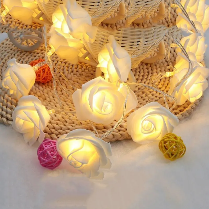 

5 meter 40 rose garland with led light for wedding event party light decoration