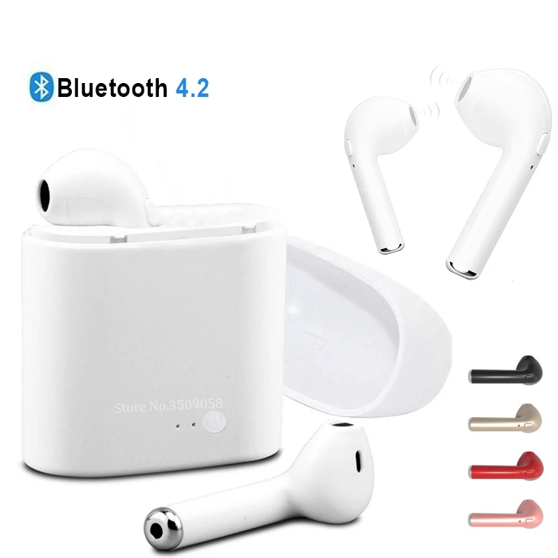 Pаспродажа I7 СПЦ Беспроводной Bluetooth наушники audifonos блютуз стерео гарнитура для Iphone7 samsung S9 Xiomi huawei P20 Lite Pro Наушники