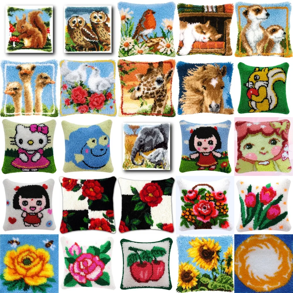 

JCS Fashion Hook Rug Kit DIY Mat Needlework Kit Unfinished Crocheting Rug Yarn MAT Embroidery Carpet