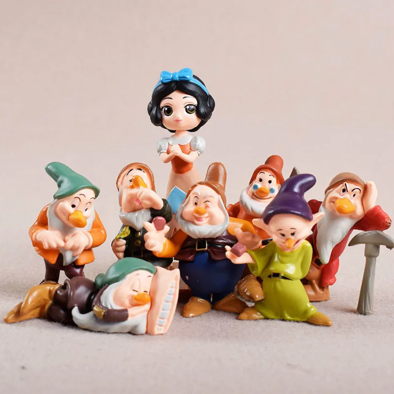 Disney 8 шт./лот 5-9 см Принцесса Белоснежка и семь карликов принц фигурка Игрушечная