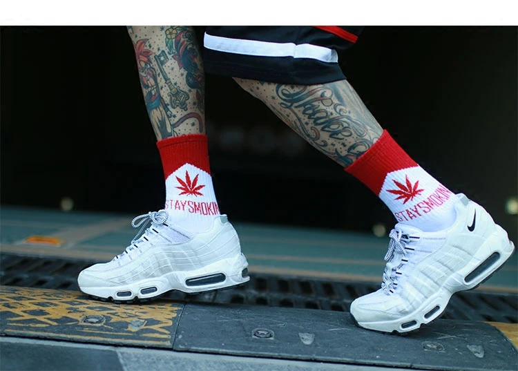 IMINCN 1Pair oversize fashion smoking hiphop Harajuku Cute Patter Ankle Socks Hipster Skateboard man Ankle Funny Socks