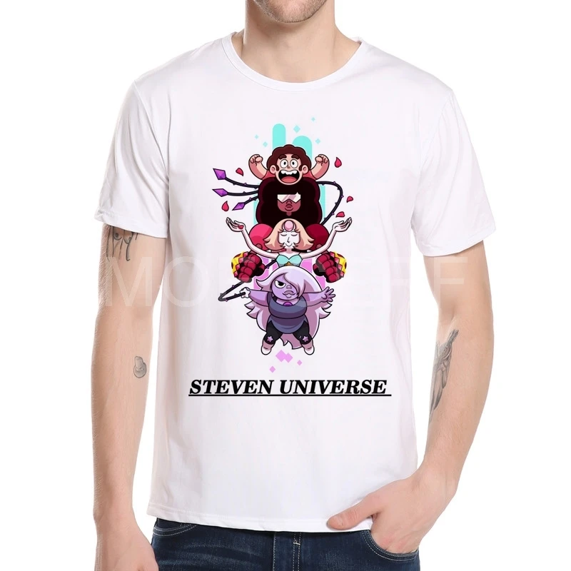 Модная мультяшная футболка с круглым вырезом топ Steven Universe Мужская мужская