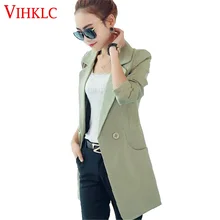 Женский блейзер модный бренд плюс размер Breasted двубортный длинный тонкий повседневный Блейзер пиджак Blaser Feminino G135