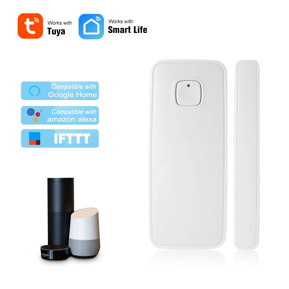 

WIFI Door Sensor Tuya APP Control Security Alarm Sensor Magnetic Switch Wireless Detector Compatible with for Alexa Google Home