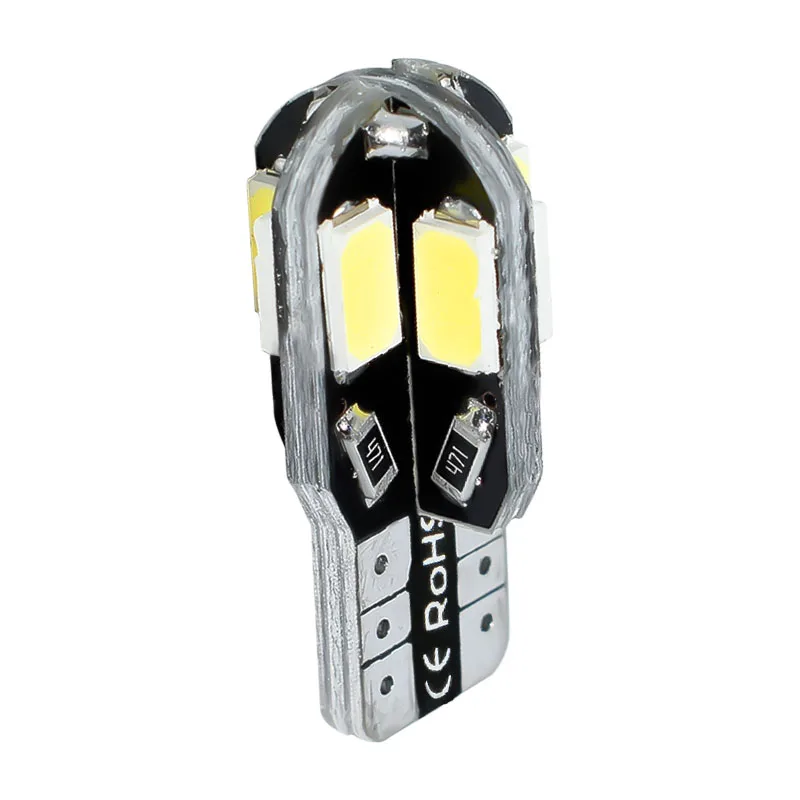 

T10 Wedge Bulb 8 SMD 5730 LED W5W 2825 158 192 168 194 canbus no error 8smd 5630 led car Clearance light auto marker lamps 12V