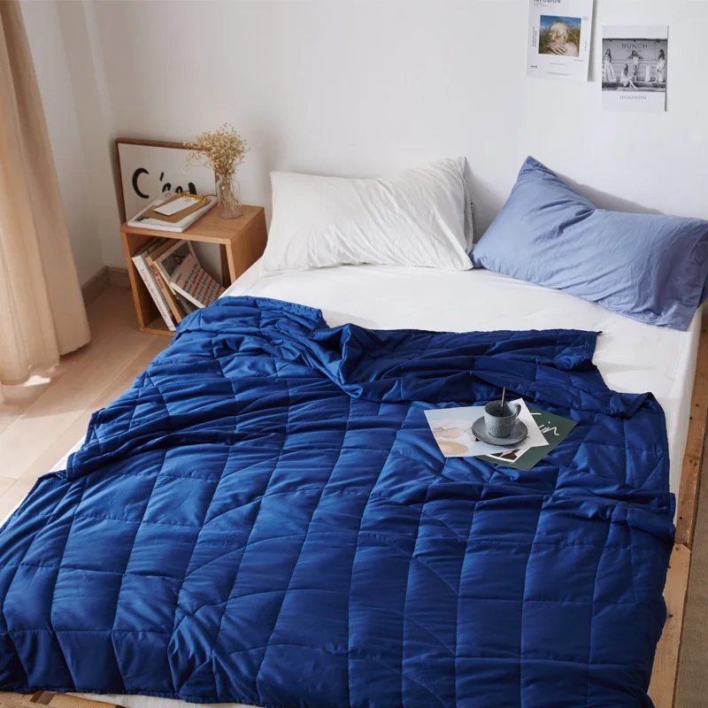 Хлопок тяжелое одеяло помощь для сна декомпрессионное одеяло сплошной цвет Весна кондиционер одеяло Гравитация одеяло подарок 153x203 см