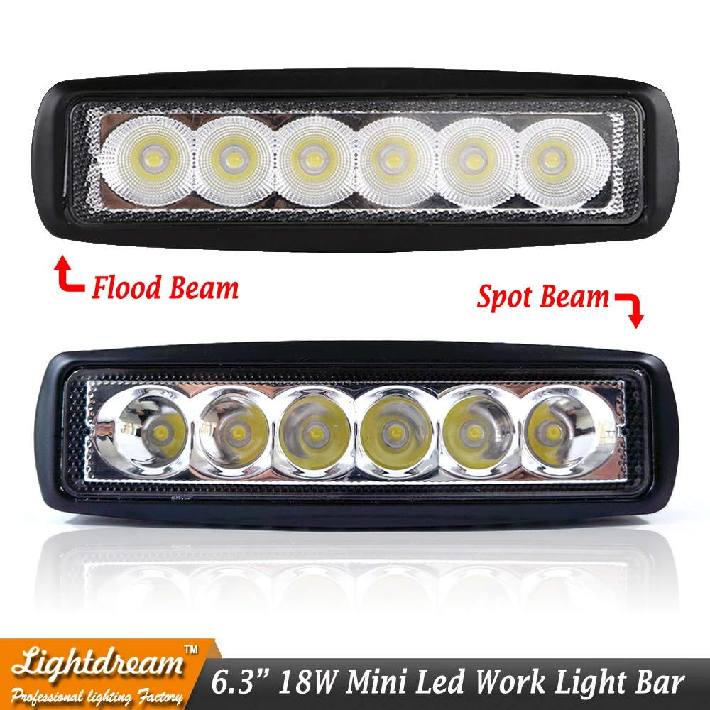 

18W 6" inch FLOOD Spot Led Bar Work Light Boat Car Truck Lamp SUV UTE ATV offroad light bar x1pc