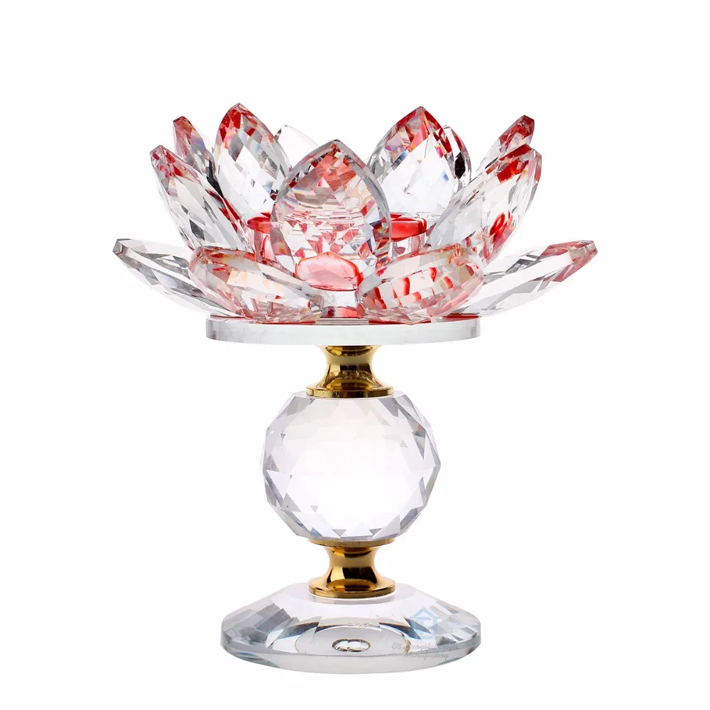 crystal lotus flower candle holder-8