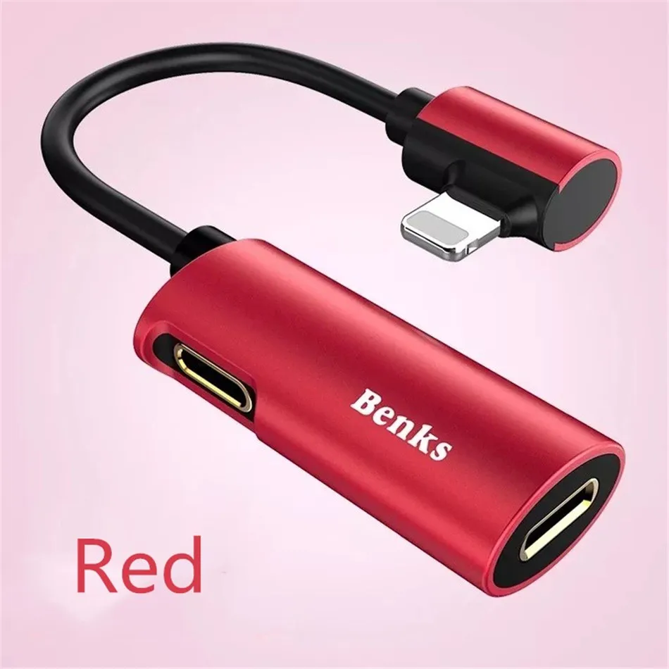 Benks Double Charging Lighting Hearphone Adapter 2 in 1 Fast Charge For Iphone Audio Adapter For iPhone X 7 8 Cable Converter (8)