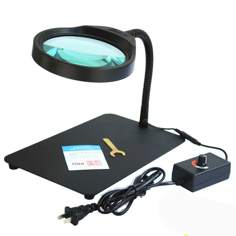 Table Magnifier 10X Multifunctional LED adjustabl Desk ...