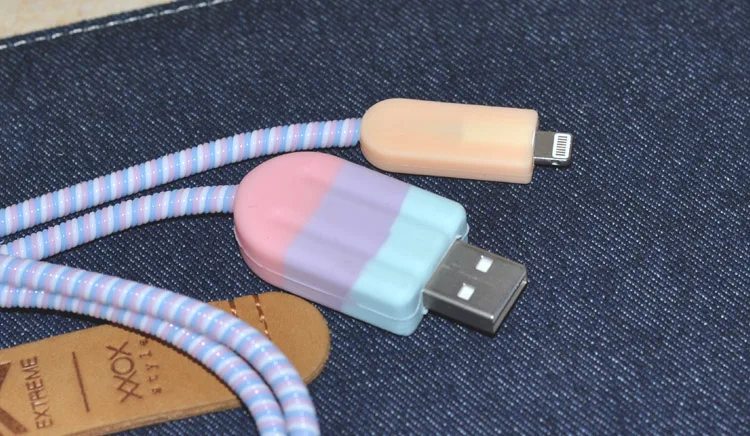 Хороший подарок милый мультфильм USB кабель наушников протектор набор с Устройства для сматывания шнуров Наклейки шнур спираль протектор для iPhone 5 6 6S 7 Plus