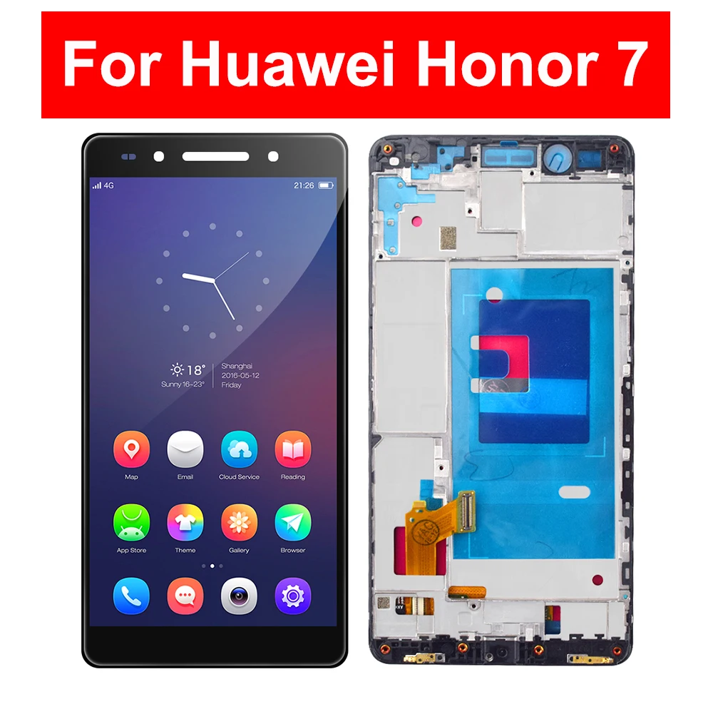 

LCD For Huawei Honor 7 PLk-TL01H PLK-L01 PLK-UL00 PLK-AL10 LCD Display Touch Screen Assembly With Frame For Huawei Honor 7 LCD