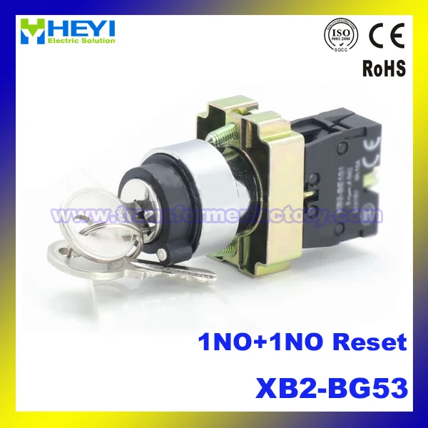 

XB2-BG53 micro switch N/O+N/O electrical switch 3 position with key spring return key switch