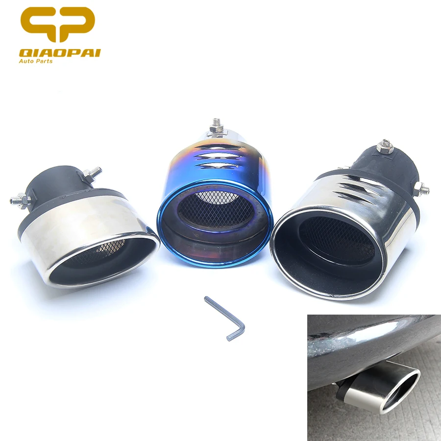 

Universal Modified Car Exhaust Muffler Stainless Steel Chrome Exhaust Pipe Muffler Tip Turbo Sound For Volkswagen Mitshubishi