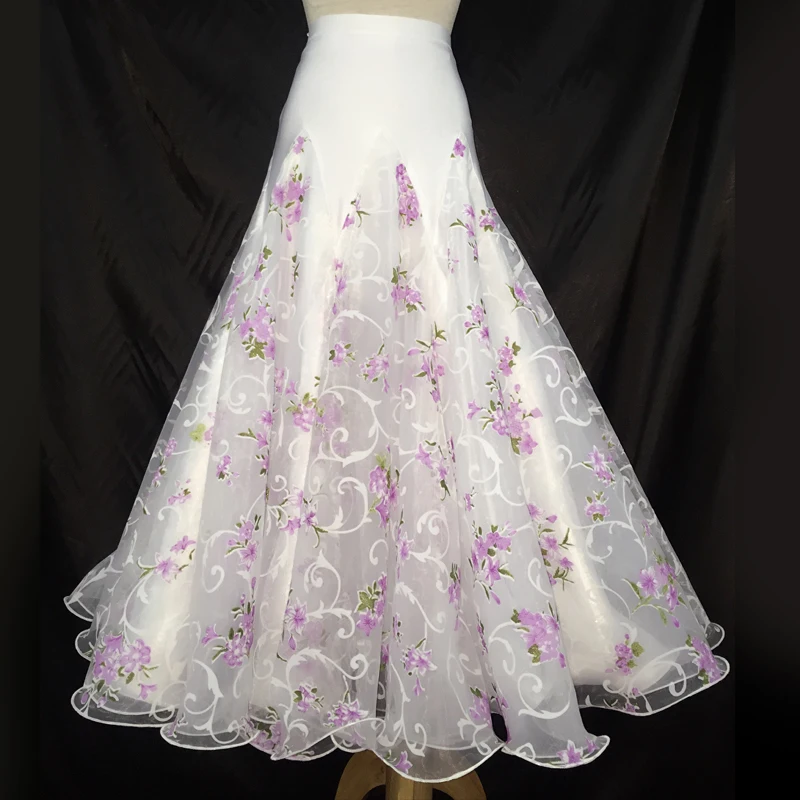Custom made salsa ballroom skirt long hem dansa ballroom dance skirts for women waltz standard
