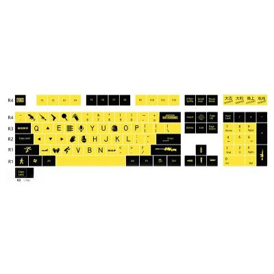 108 шт./упак. PBT индивидуальные личности белая освещенная контржурным светом механическая клавиатура Шапки для PUBG тепла сублимации клавишный колпачок - Цвет: 108 keys
