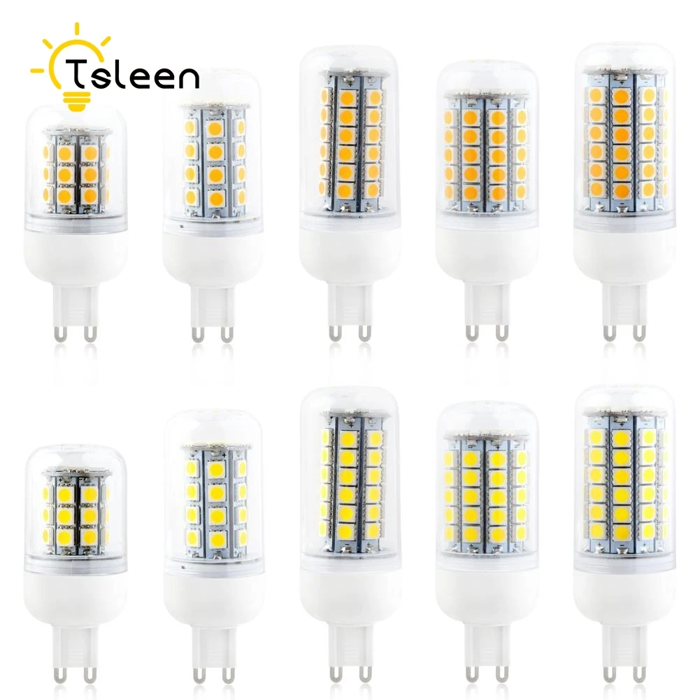 Светодиодная лампа TSLEEN G9 220 В 9 Вт 11 12 13 15 светодиодсветильник кукуруза 5050 SMD