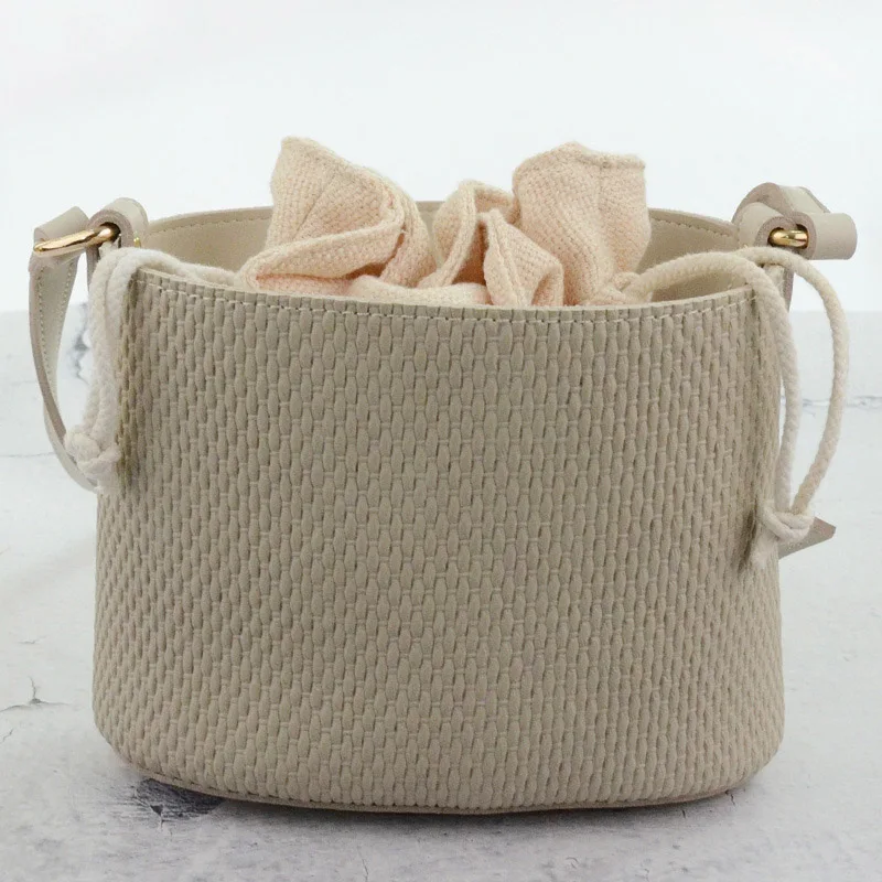 Summer Fashion Women Drawstring Straw Bags INS Popular Female Beach Travel Handbag Lady Knit Shoulder Bag Weave Crossbody SS3376 (8)