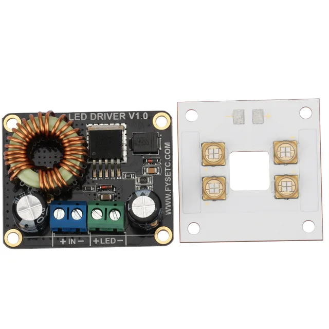 Cheap 3D Printer parts 40W UV Light Source lamp panel + 30W LED Boost Driver Board for UV SLA DIY Photosolidification 3d Printing Kit