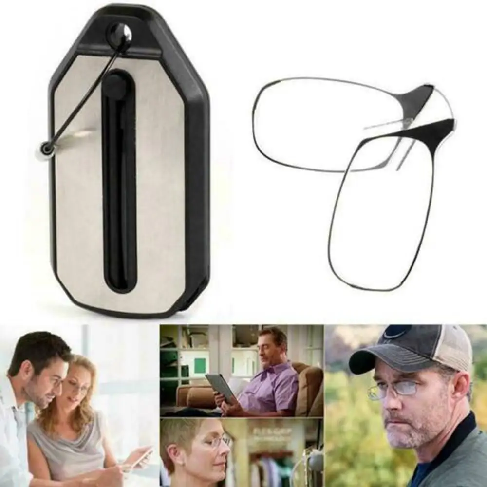 

Mini Foldable Clip Nose Reading Glasses Keychain Pocket +1.0/1.5/2.0/2.5/3.0 Comfortable Durable HG11612-HG11621