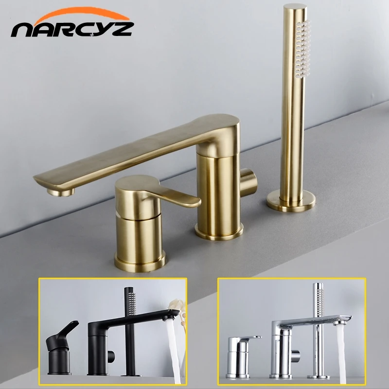 

Bathroom Faucet Nickel Gold/Black Hot and Cold Water faucet three or four sets of rotating spout Bathroom Faucet XR8248