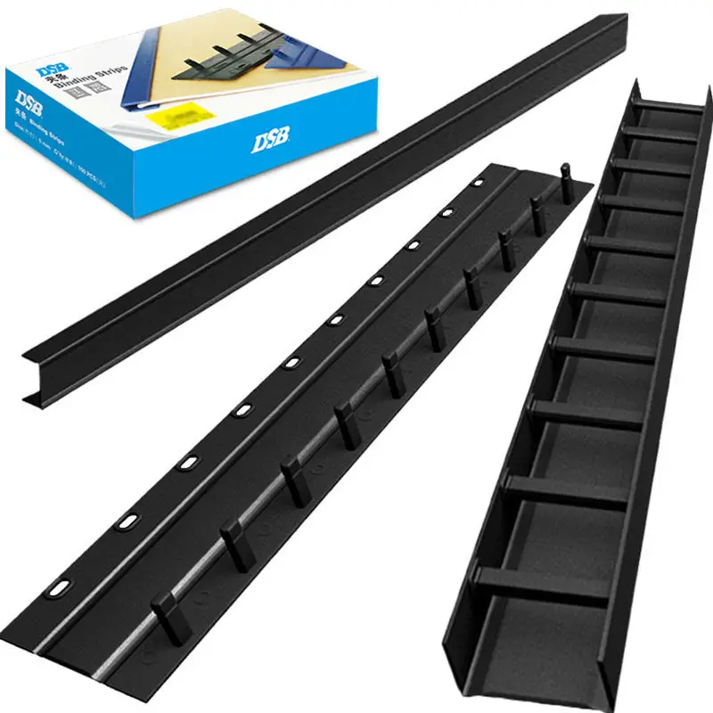 DSB Plastic Binding Strip, 3 mm Diameter, Black, Blue, 30 Sheets, 10