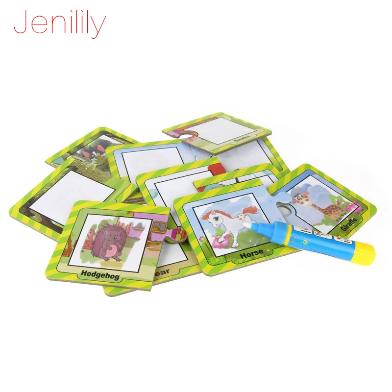 Jenilily Drawing Toys Animal Magic Water Drawing Card Board Painting and Writing Doodle With Magic Pen Non-Toxic Board for Child