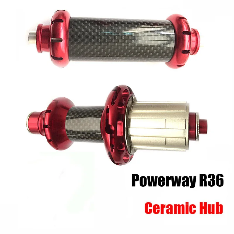 Ultralight Carbon Road Bike Straight Pull Powerway R36 Ceramic Bearing