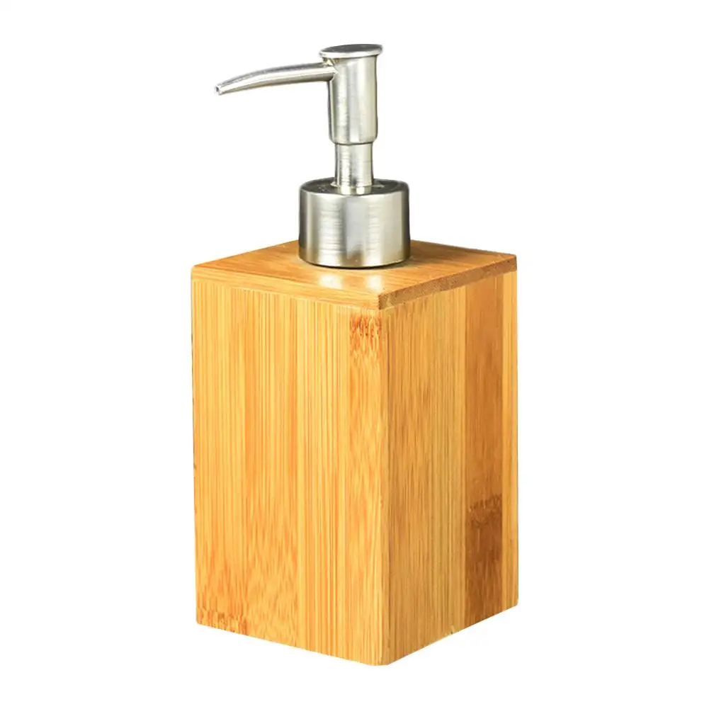 

Household Bamboo Bathroom Hand Sanitizer Bottle Restaurant Hotel Lotion Bathroom Liquid Soap Dispenser