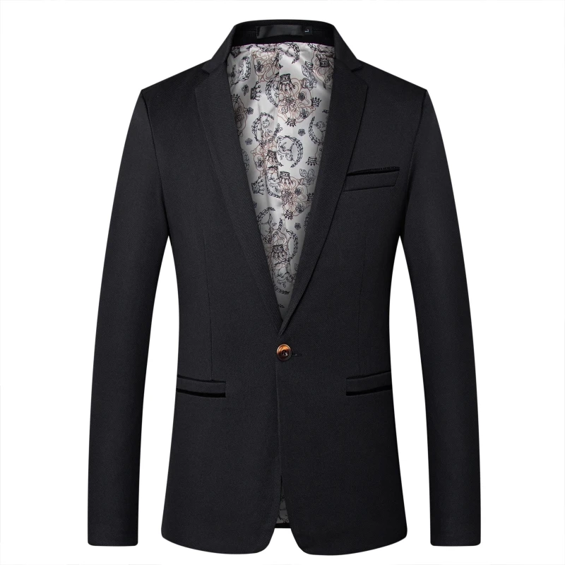 2019 New Men Blazer Fashion Luxury Blends Patchwork Slim Suit Jackets ...