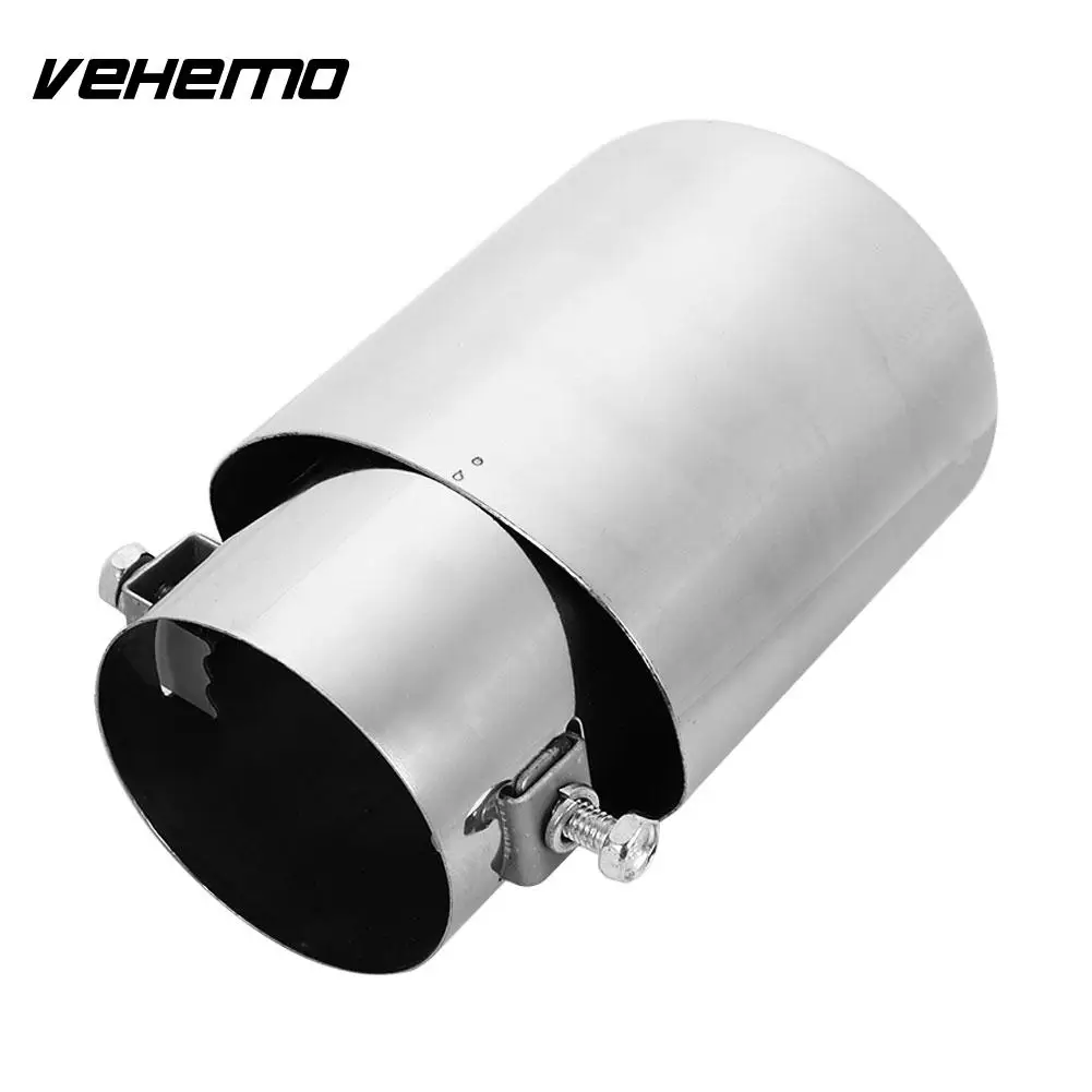 Vehemo Stainless Steel Car Muffler Tip Parts Car Exhaust Pipe Truck Car Tail Throat for Auto
