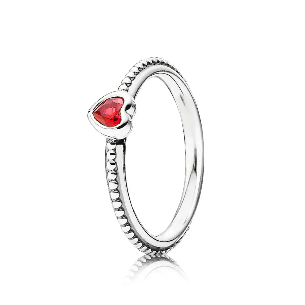

Elegant 925 Sterling Silver Ring Red One Love Ring Clear CZ Popular Ring For Women Party Wedding DIY Jewelry gift for women