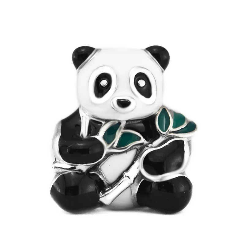 

Authentic 925 Sterling Silver Beads Mixed Enamel Sweet Panda Charms Fits Original Bracelet DIY Jewelry Making Berloque