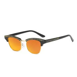Роскошные кошачий глаз солнцезащитные очки 2018 модный бренд Для женщин зеркало UV400 Солнцезащитные очки женские Винтаж розовые оттенки очки