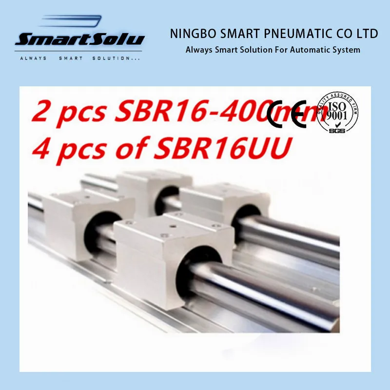 Cheap 2pcs SBR16 L 400mm Linear Bearing Rails + 4pcs SBR16UU Linear Motion Bearing Blocks (can