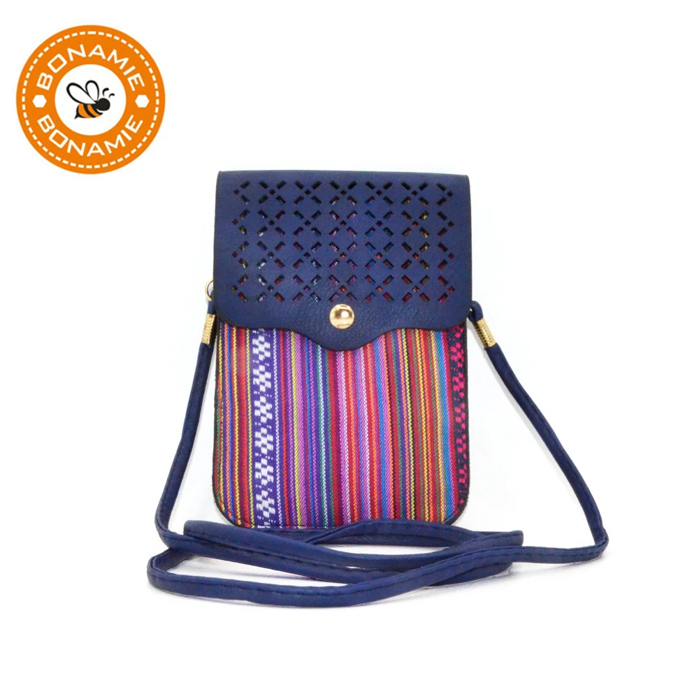 BONAMIE Creative Touch Screen Cell Phone Bag Beach Bag Girl Leather Hollow National Style
