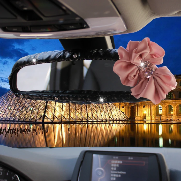 Butterfly flower Girl s font b car b font rearview font b mirror b font cover