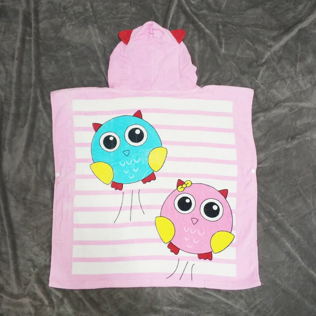 Infant baby poncho towel hooded beach towels for kid Bathrobe Pajamas Cartoon Animals baby hooded bath towel Child baby bath set