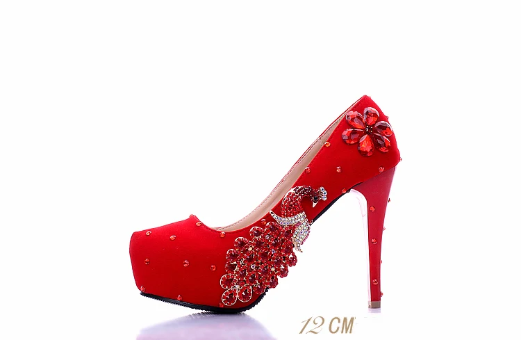 14_2018 Spring Red Stiletto High Heeled Platform Pumps Wedding Pointed Bridal Shoes Online 14cm Hot Sale