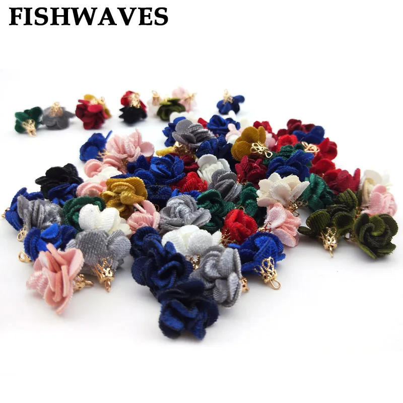 Fishwave 20 шт./лот 19 мм тканевые Цветочные кисточки разных цветов серьги ручной