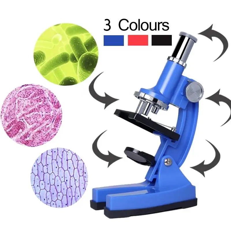 

2018 Microscope Kit Lab LED 100X-450X Home School Educational Toy Gift Biological Microscope For Kids Child 3 color