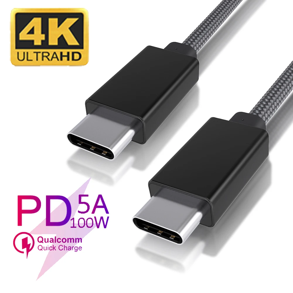 PD 100 Вт Кабель для быстрой зарядки 5A QC 4,0 USB C к USB C type c кабель для samsung S9 S10 Macbook pro huawei Matebook P20 P30 Xiaomi