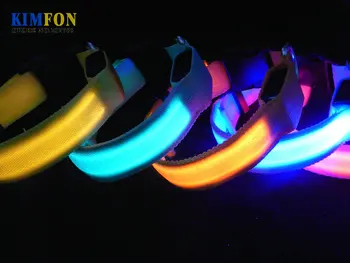 

500Pcs/Lot LED Flash Glowing Collars For Puppy Dogs 7 Colors Light Up Collares Perros Accessories